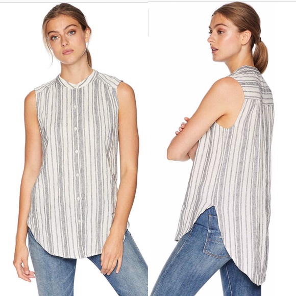Lucky Brand Tops - Lucky Brand - Gray Striped Tunic